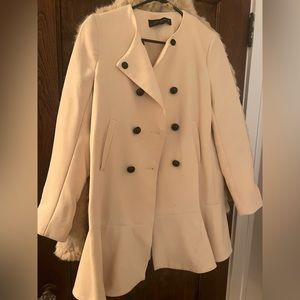 Zara pea coat with peplum bottom  size S
